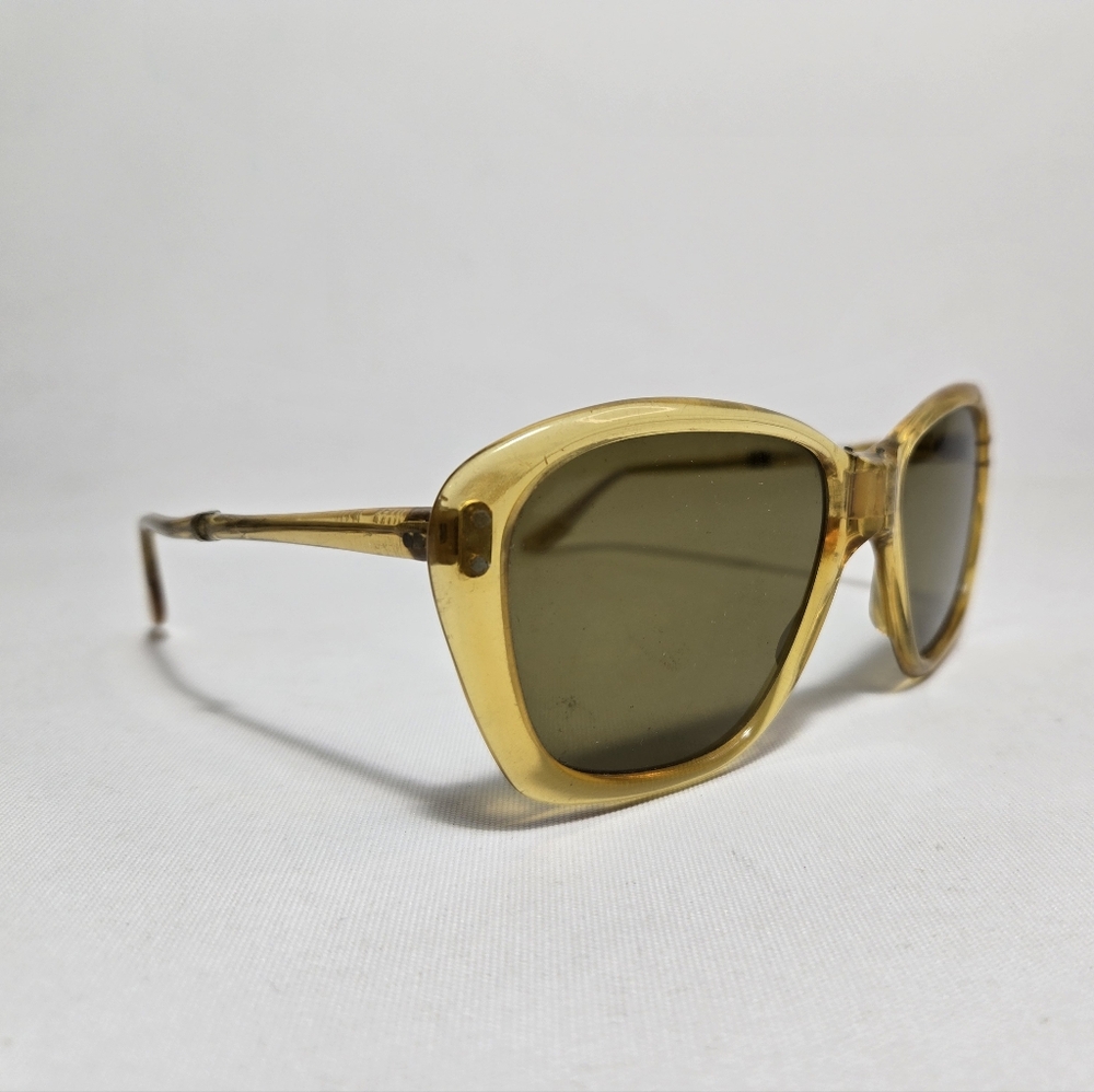 Vintage Retro Foldable Sunglasses Amber Yelllow Made In Italy
